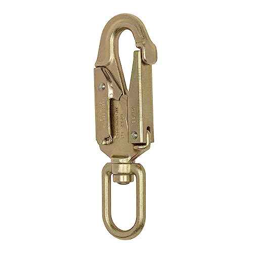 23 kN Forged Steel Safety Snap Hook with Double-Action Gate - Fall Protection Hook Swivel - Work Safety Equipment - Snaphook for Climbing