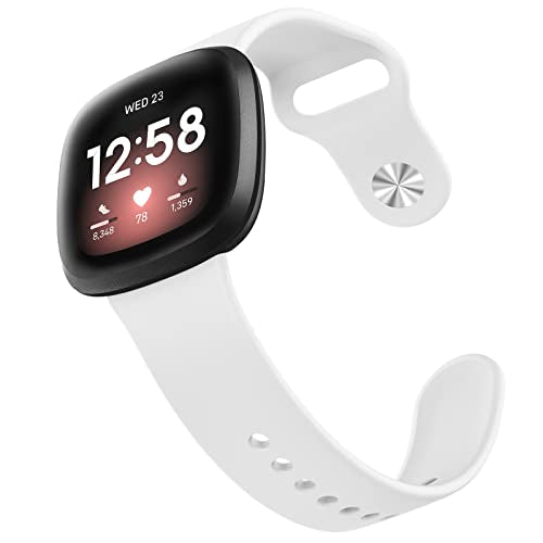 Silicone Bands for Fitbit Versa 3 & 4, Sense & Sense 2 - White