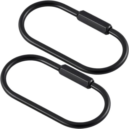 Screw Lock Oval Spring Ring Clips - Black, 2pcs