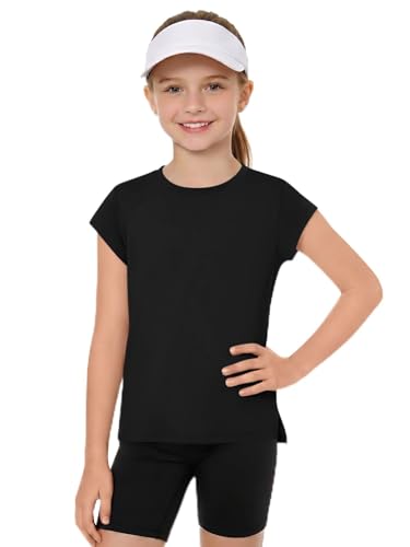 Kids Short Sleeve Athletic Shirt - 13-14 Years, Black