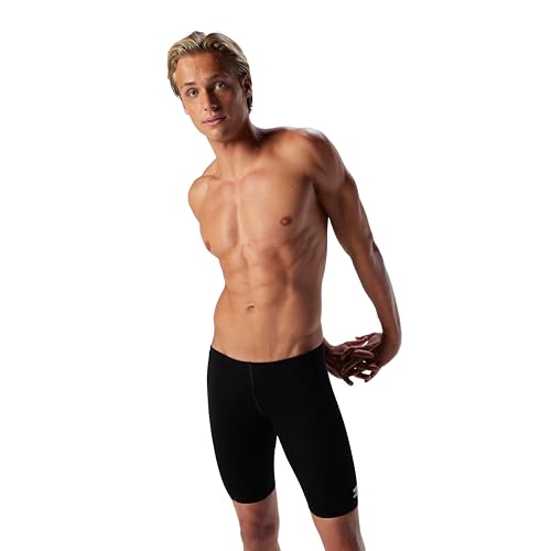 Speedo Endurance+ Men's Swim Jammers - Solid Black, 38 - Quick Dry & Chlorine Resistant