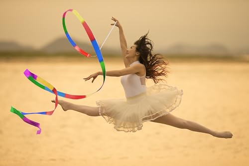 3 Pcs Dance Ribbons - 78.7 Inch Twirling Ribbon Dancer Wand