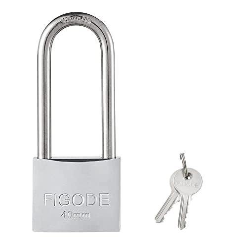 FIGODE® Marine Grade Weatherproof Padlock with Stainless Steel Shackle and Chrome Plated Solid Brass Body, Outdoor Padlock Rustproof, All Locks with Same Key Code#42424, 2.3 in.Long Shackle, 12 Pack