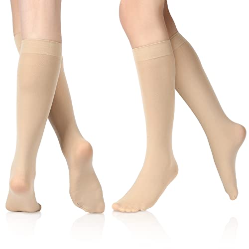 SATINIOR 6 Pairs Ice Skating Socks for Women Knee High Nylon