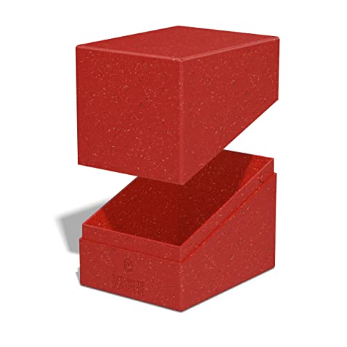 Ultimate Guard RTE Boulder Deck Case 133+ for Double-Sleeved TCG Cards, Red, Eco-Friendly, Made in Germany