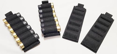 6 Round Shotgun Shell Holder Carrier - Black, Pack of 4