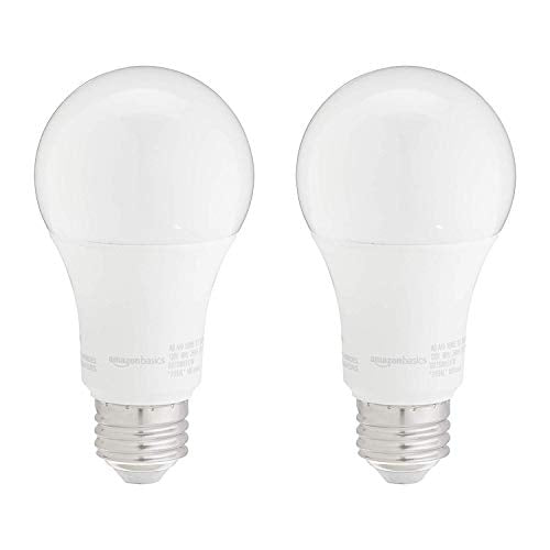 A19 LED Light Bulbs, 100W Equivalent 15W, E26 Base, Soft White 2700K - 2-Pack