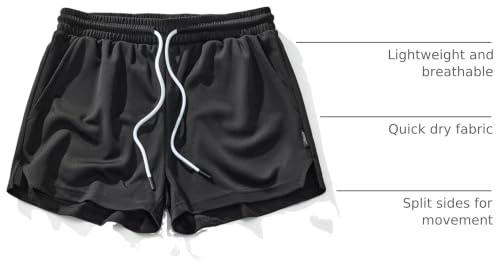 Men's 3-Inch Mesh Running Shorts - Quick Dry Gym Shorts with Pockets