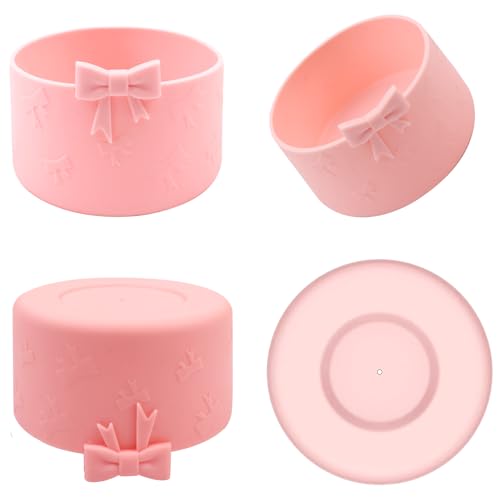 Bows Silicone Water Bottle Boot - A-Pink Color for Stanley Cup