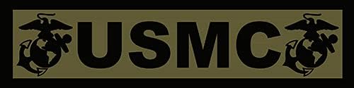 Green USMC Tab Sticker - Official U.S. Marine Corps Vinyl Decal (1.5 x 6 inch)