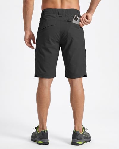 Boonlight Men’s Large Black Quick Dry Cargo Shorts - Breathable Summer Tactical Workwear