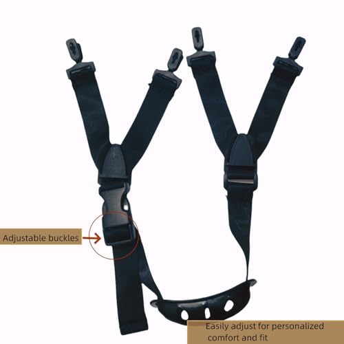 6 Pcs Adjustable Hard Hat Chin Strap for Construction Helmet - Black