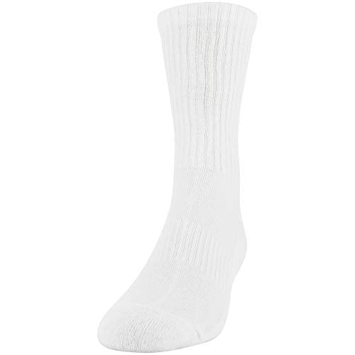 Gildan Men's Active Cotton Crew Socks 10-Pack White, Shoe Size 6-12