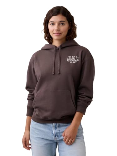 GAP Women's Hooded Logo Pullover - Medium, New Brown, Est. 1969