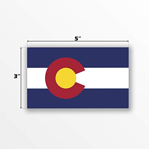 Colorado State Flag Decal Sticker - 5" x 3" Premium Vinyl - 2-Pack