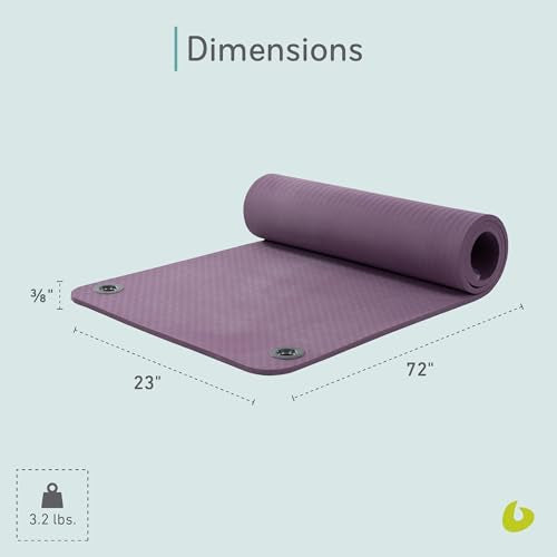 EcoWise Pilates Mat - Non-Slip Exercise Mat for Yoga - Purple