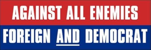 Against All Enemies Bumper Sticker - Conservative Vinyl Decal 3x9