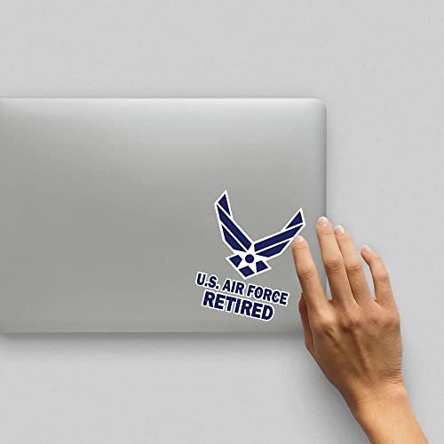 US Air Force Retired Vinyl Decal - 4x5 Inch Military Bumper Sticker
