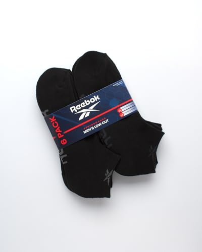 Reebok Men's Low Cut Athletic Socks 6 Pack Moisture Wicking Cushioned Performance