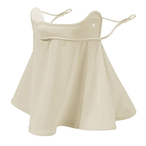 Beige WRELS UPF 50+ Unisex Breathable Sun UV Face Cover Gaiter for Outdoor Summer Activities