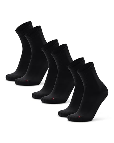 Danish Endurance Athletic Quarter Socks 3 & 5 Pack, Breathable & Fast-Dry, Large Black