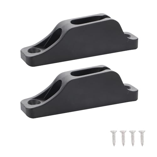 Nylon Kayak Cord Lock Cleat - 2 Pack for 6mm Soft Rope with Screws