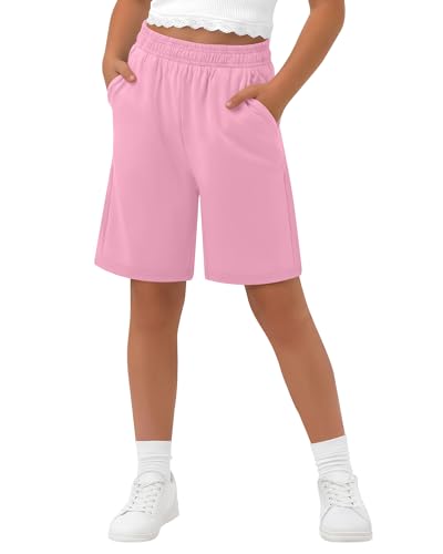 Girls' Wide Leg Bermuda Shorts - Comfortable Baggy Sweatshorts