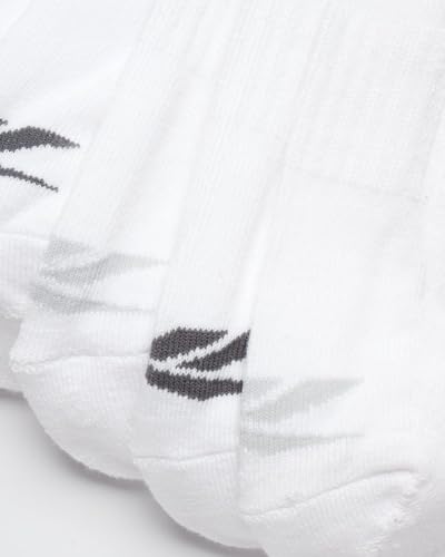 Reebok Men's Quarter Socks 6 Pack White Arch Support Cushioned Athletic Socks