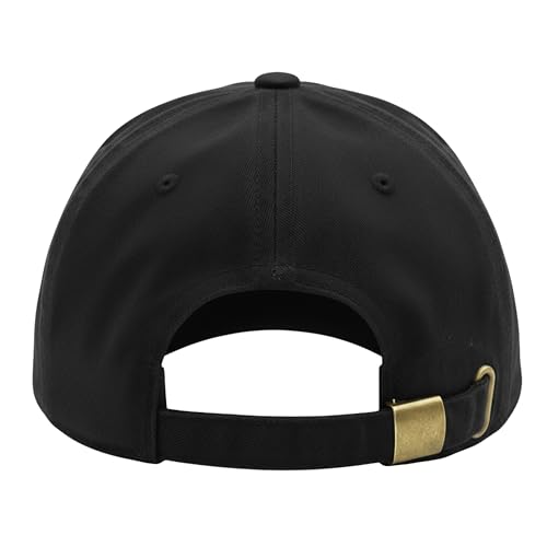 Adjustable Deep Crown Cotton Cap - Black One Size