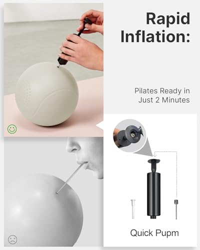 9-Inch Extra-Thick Pilates Ball - White Anti-Burst Stability Ball