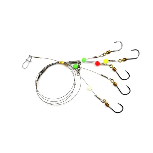 Fishing Rig with 5 Hooks - 7 Strands Nylon Coated Leader