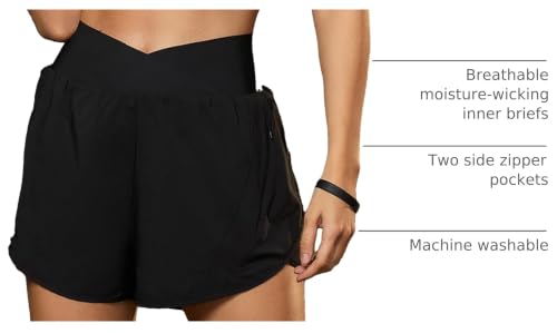 High-Waisted Women's Athletic Running Shorts with Pockets