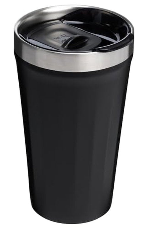 STANLEY Everyday Tumbler 16 oz | Press Fit Drink Through Lid | Beverage, Coffee, and Cocktail Cup | Insulated Stainless Steel Wine Glass | BPA-Free | Black 2.0