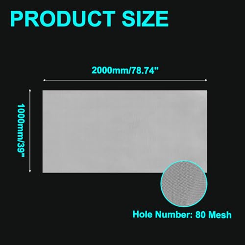 uxcell 80 Mesh Paint Nylon Mesh Filter Woven Net Sheet Filter Cloth (78"x 39") for Paint, Home Brewing, White