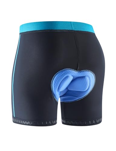 Baleaf Men's 4D Padded Cycling Bike Shorts - Black/Blue, Large