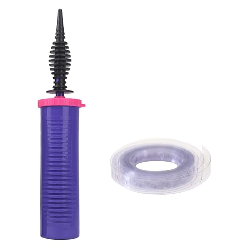Dual Action Balloon Pump - Handheld Inflator for Latex & Foil Balloons - Purple Pump