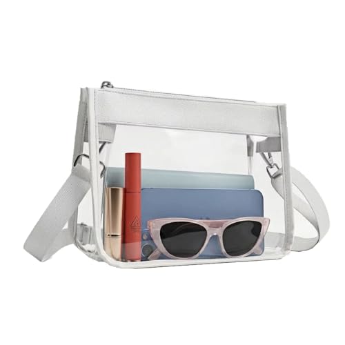 Clear Crossbody Purse for Stadium Events - White