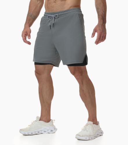 CYPER SUN Men's X-Large 2-in-1 Running Shorts with Seamless Liner & 4 Pockets