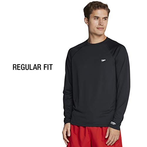 Speedo Men’s UV Swim Shirt Long Sleeve Regular Fit – XX-Large, White