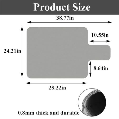 Non-Slip Pilates Reformer Mat Cover - 39" x 24" Grey