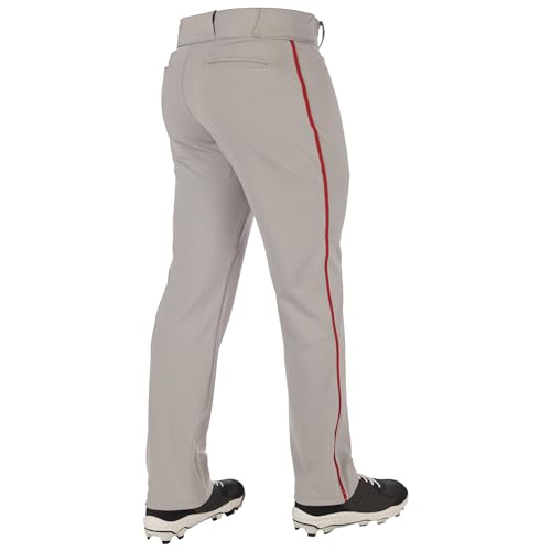 Champro Triple Crown 2.0 Open Bottom Baseball Pants, Large Grey/Scarlet