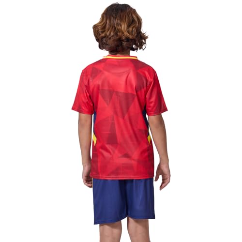 HANLIDA Kids Soccer Jersey Fan Version Short Sleeve Game & Training Shirt 8 Years Espana