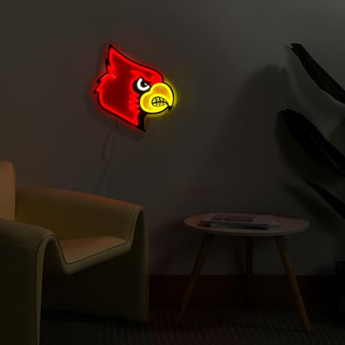 Louisville Cardinals LED Neon Sign – 13.64" W x 15" H with Dimmer