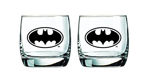 Batman Whiskey Glasses Set - 10 oz. Heavy Base Collectible Drinkware