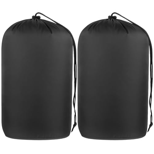 Quinnsus Waterproof Black 10x20 Inch Compression Sack - 2-Pack for Camping & Hiking