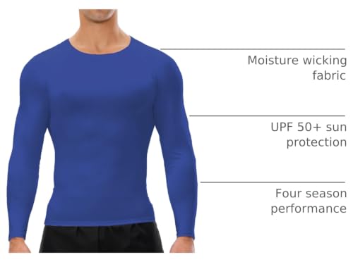 Men's Long Sleeve Compression Shirt - Blue / Small