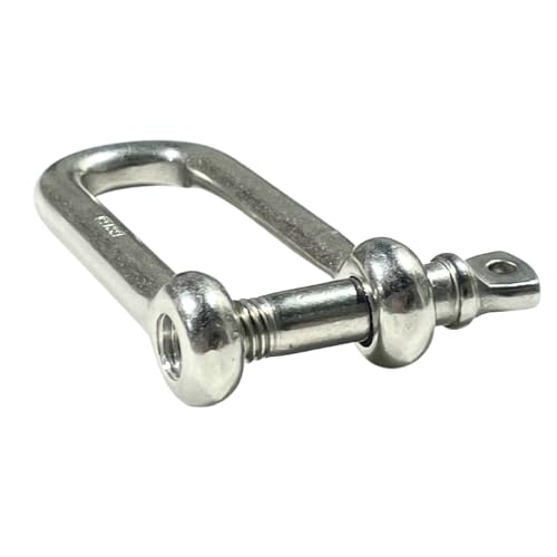 316 Stainless Steel Long D-Shackle – Heavy-Duty Marine Grade, 12mm, 2-Pack