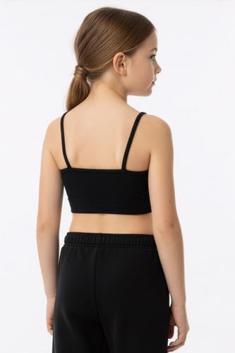 Kurve Kids Girls Seamless Training Sports Bra 9-14 Years Black/White 2-Pack Made in USA