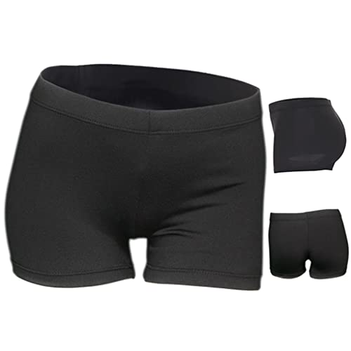 Girls' Sparkle Dance Gymnastics Shorts - Black, 7-8 Years