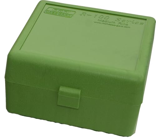 Rifle Ammo Box - 100 Round Flip-Top Case, Green, 3.05-Inch
